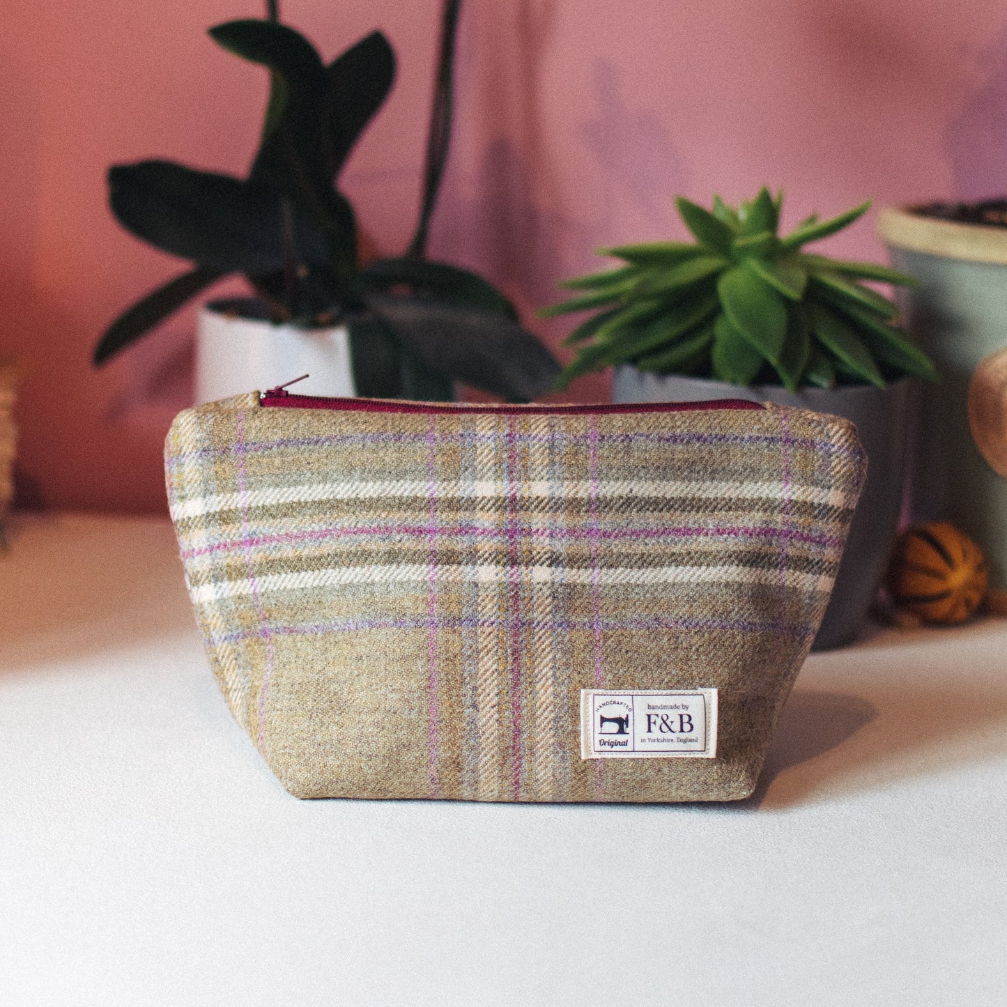 Blossom Tweed Wash Bag/Make-Up Bag - F&B Crafts - F&B Handmade