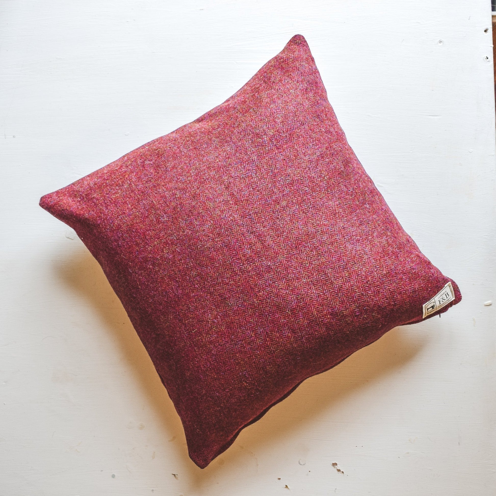 Burgundy Tweed Cushion - F&B Crafts - F&B Handmade