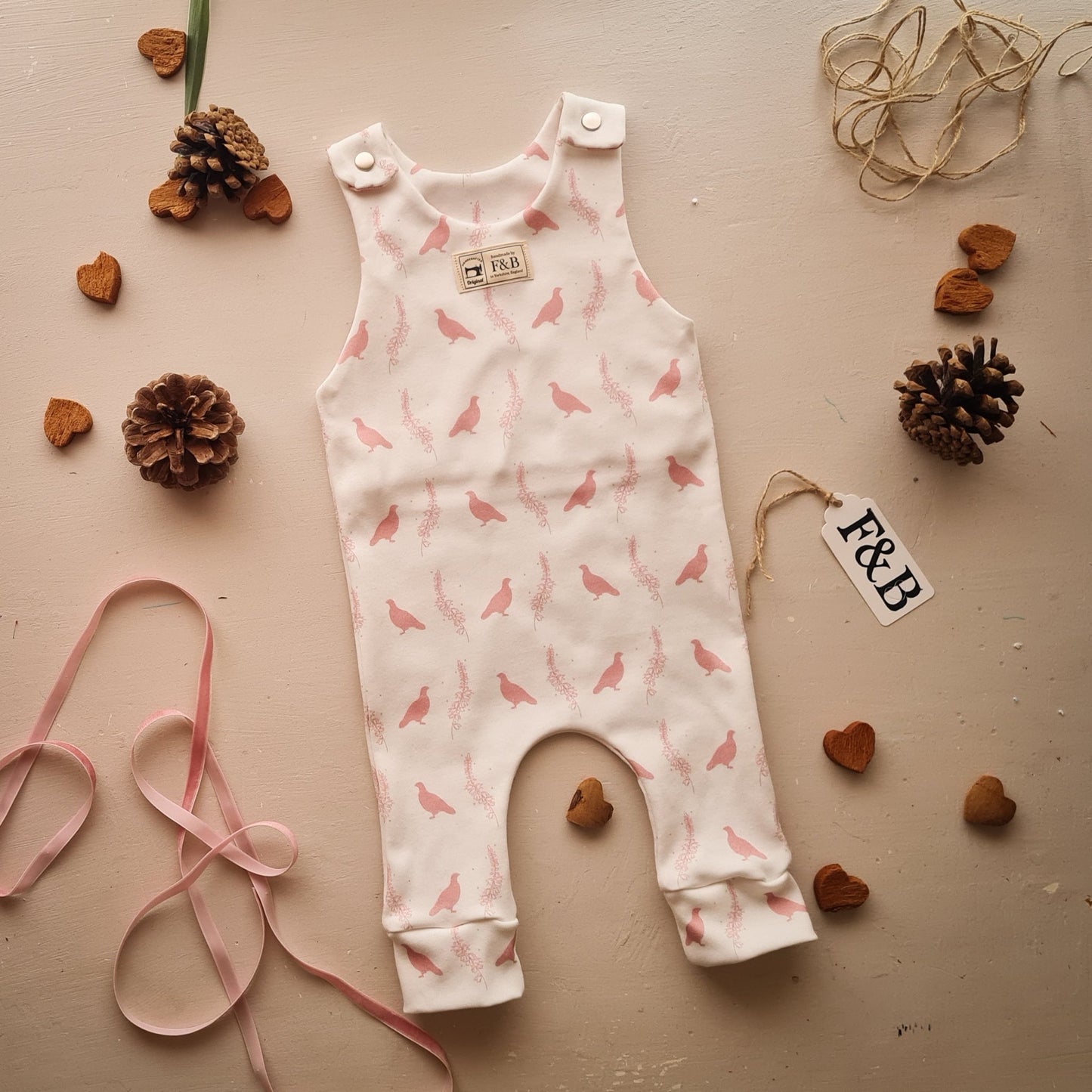 Grouse & Heather Dungarees Romper (Cotton) - F&B Crafts - F&B Designs