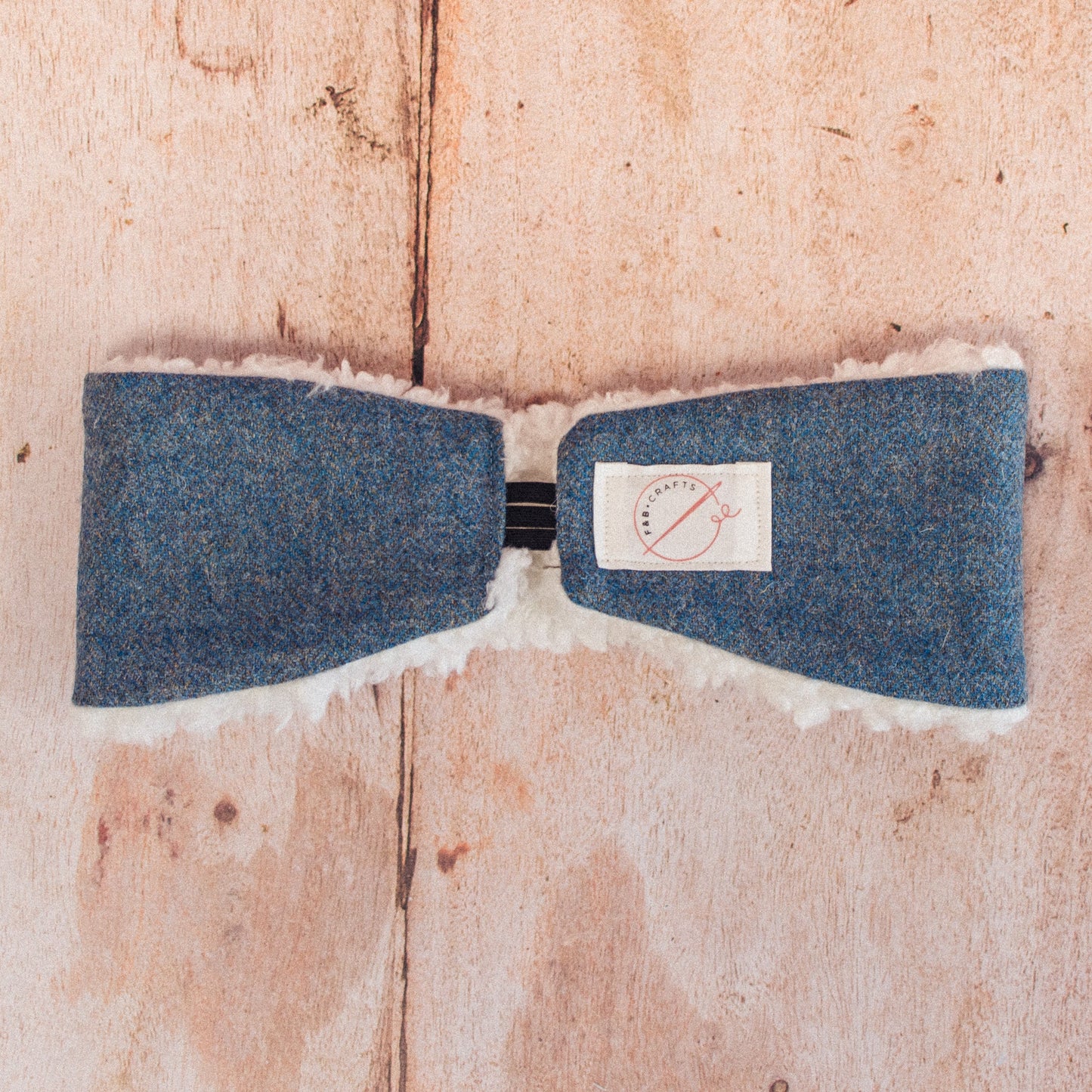 Light Blue Herringbone Tweed Head Warmer - F&B Crafts - F&B Handmade