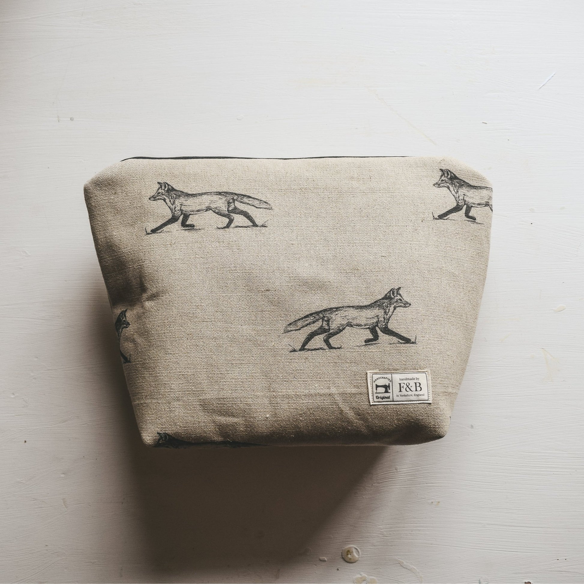 Pen Illustration Fox Wash Bag and Make-up Bag - F&B Crafts - F&B Handmade