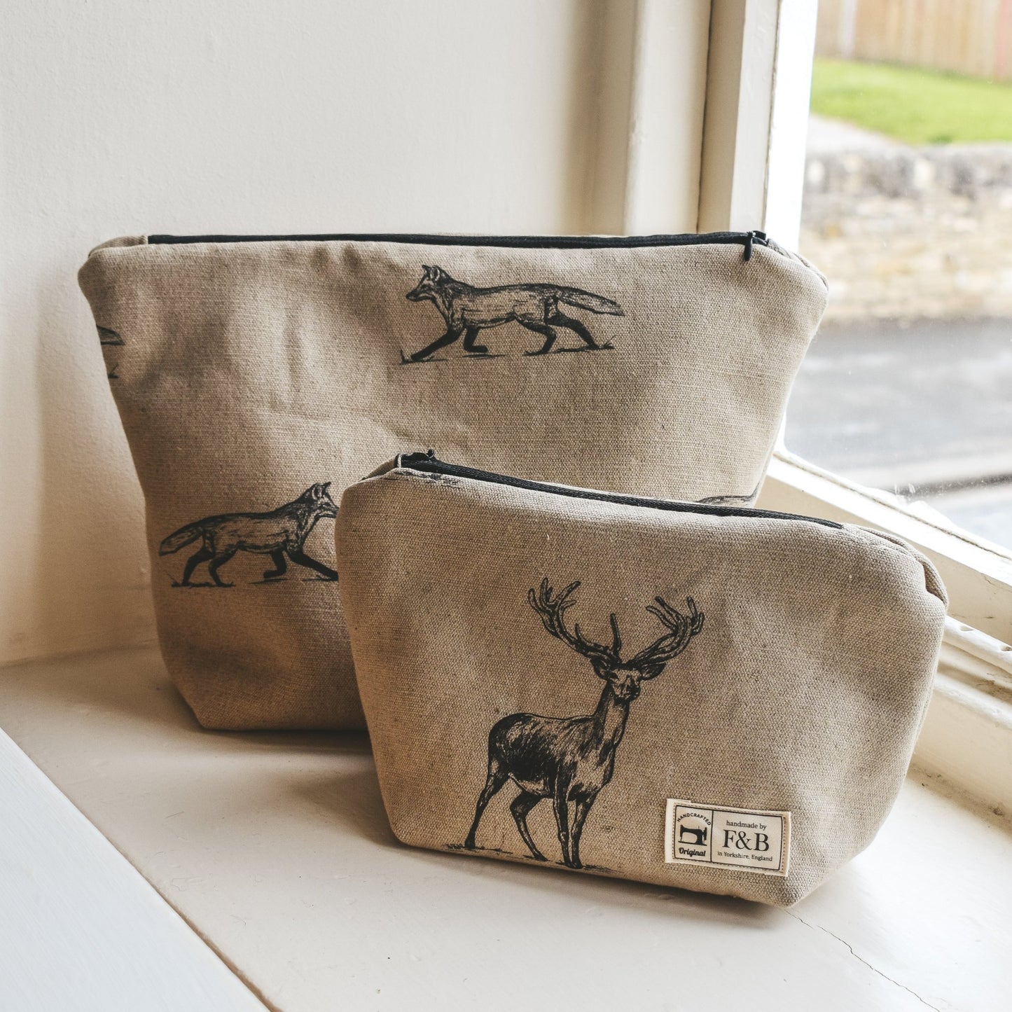 Pen Illustration Fox Wash Bag and Make-up Bag - F&B Crafts - F&B Handmade