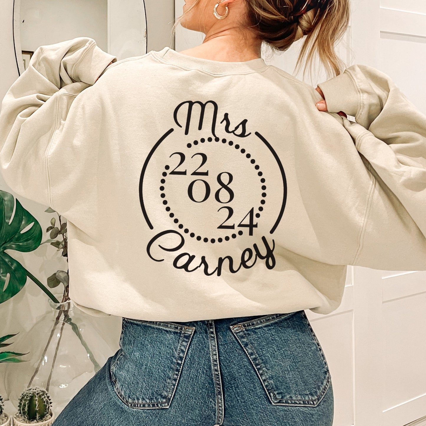 Personalised "Mrs" Jumper with Wedding Date - F&B Crafts - Fox & Co Apparel