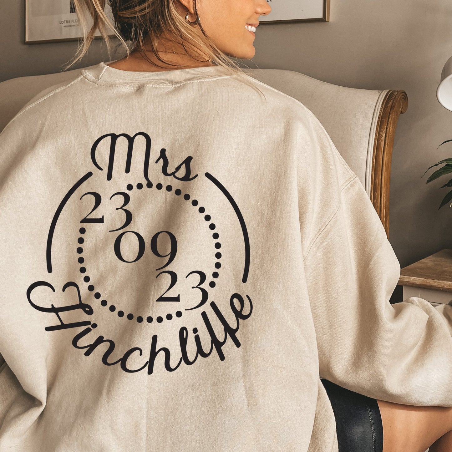 Personalised "Mrs" Jumper with Wedding Date - F&B Crafts - Fox & Co Apparel