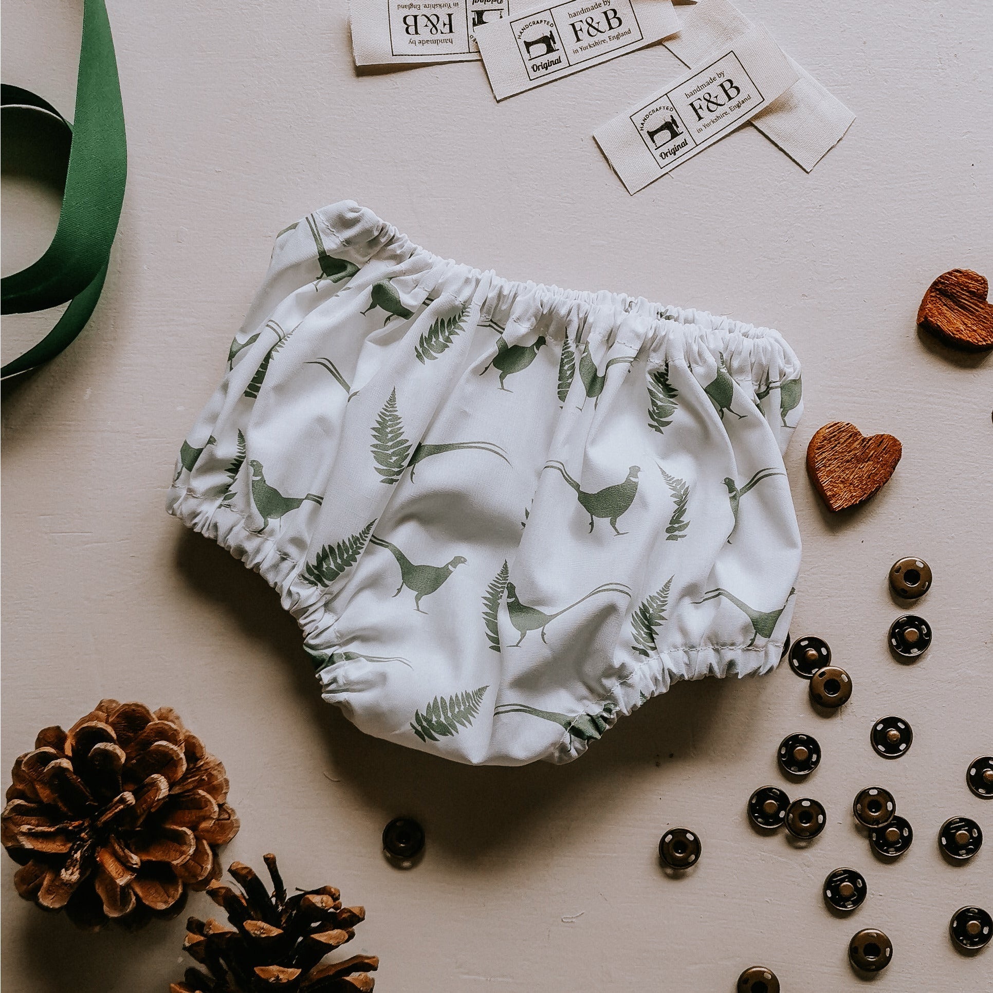 Pheasant & Fern Cotton Bloomers - F&B Crafts - F&B Designs