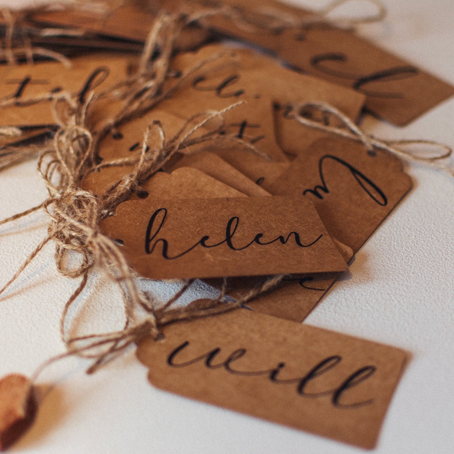 Place Name Craft Tag with Twine Bow - F&B Crafts - F&B Crafts