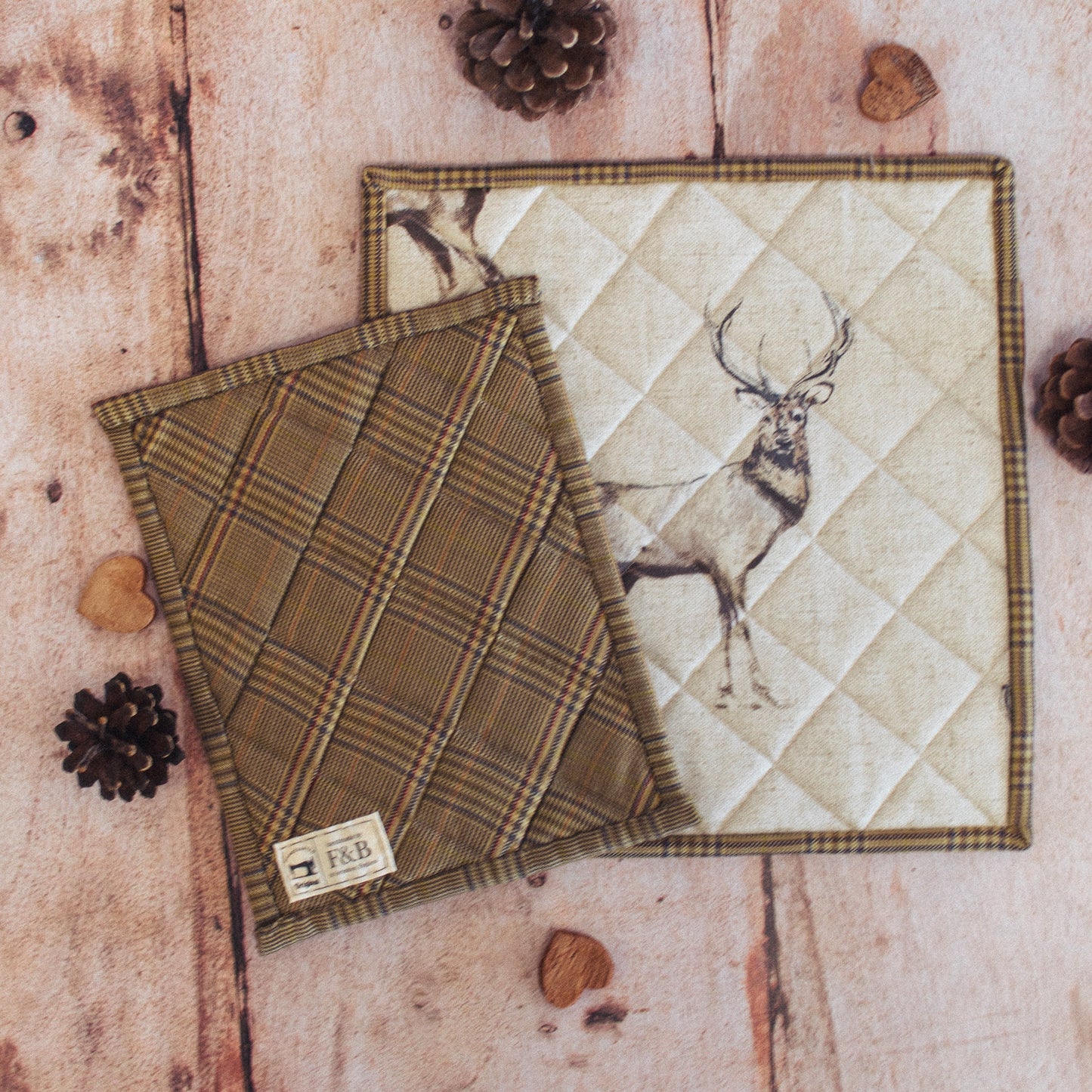 Stag Pair Mat - F&B Crafts - F&B Handmade