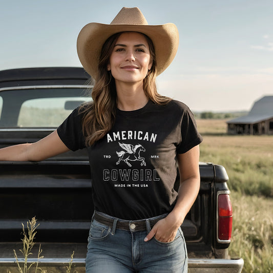 Vintage Style American Cowgirl T - Shirt - F&B Crafts - Fox & Co Apparel